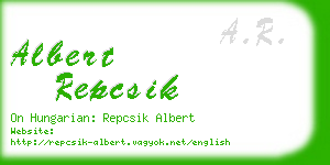 albert repcsik business card